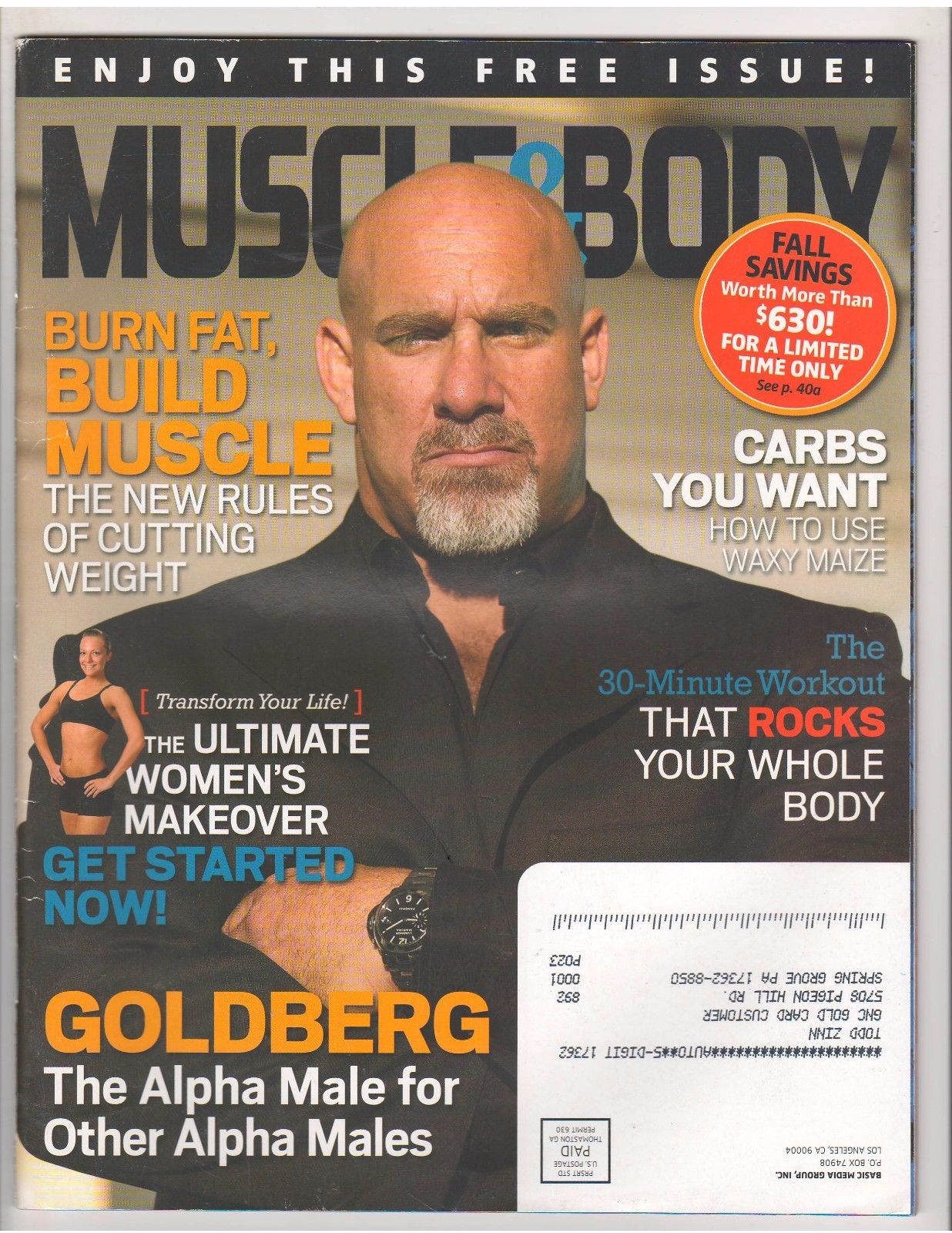 Muscle & Body October 2010 - Bill Goldberg Magazine PWcatalog