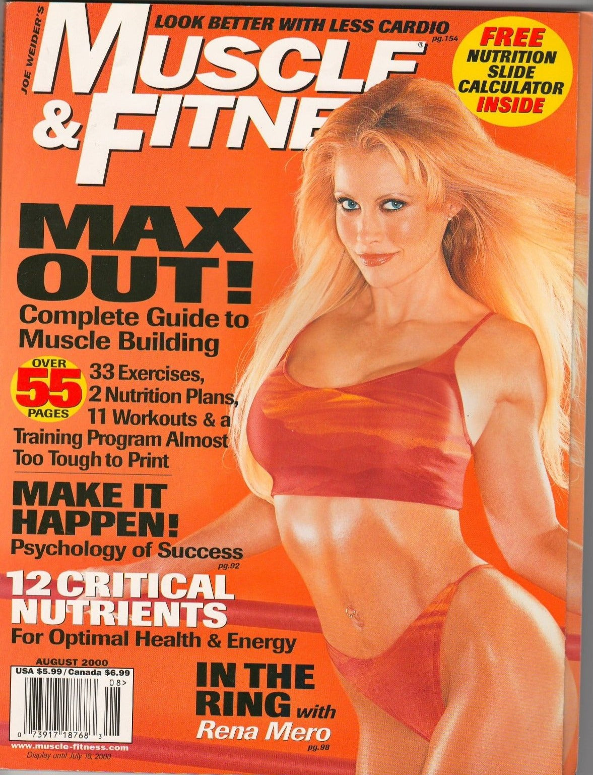 Muscle & Fitness August 2000 Sable Magazine PWcatalog