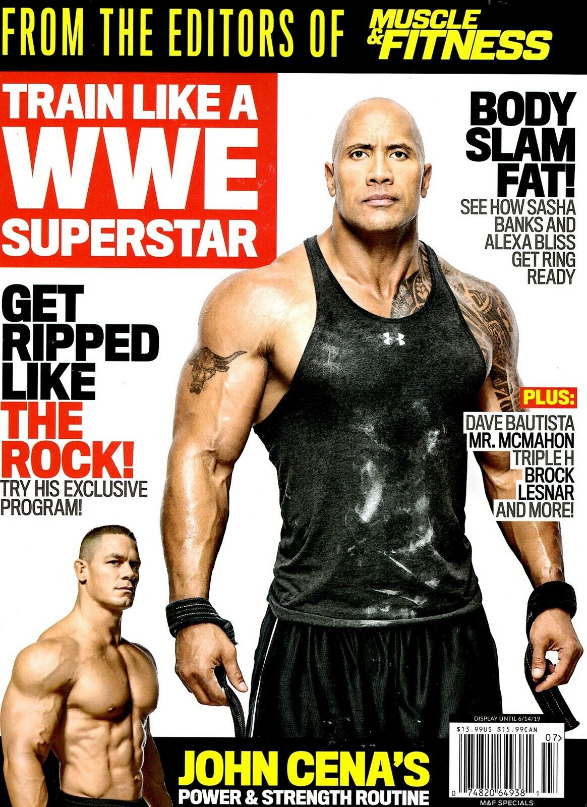 Muscle & Fitness 2019 -rain like a WWE Star - The Rock - John cena Magazine PWcatalog
