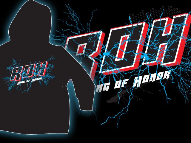 Ring of Honor Electric Logo Hoodie (Size Large)
