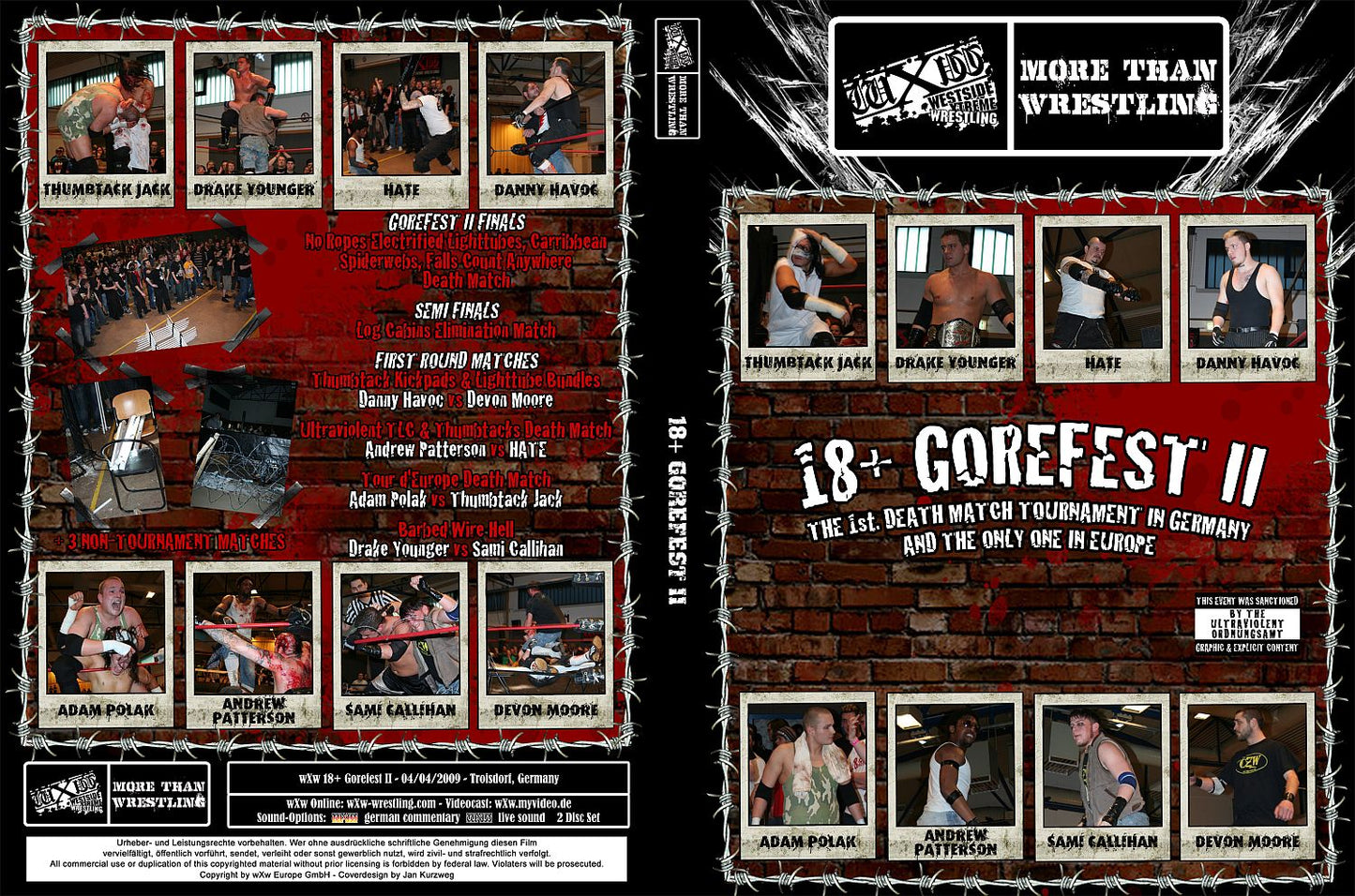wXw Gorefest II 4/4/09 (Double DVD-R Set)
