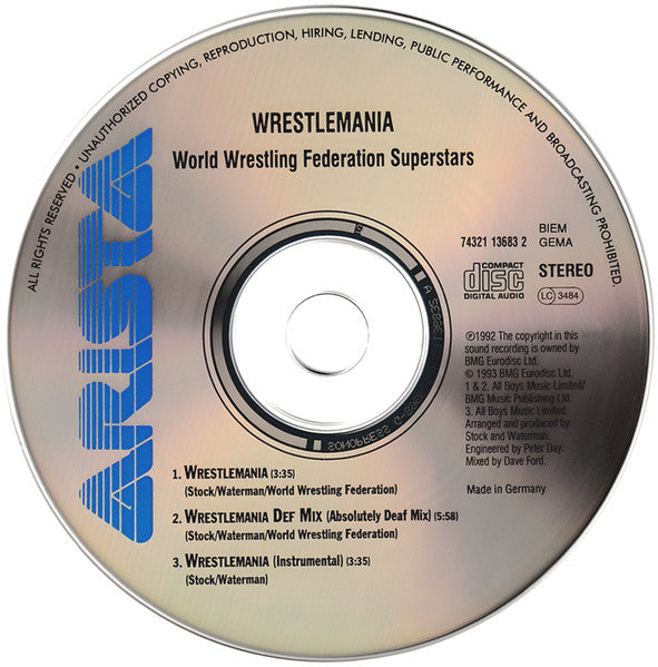 World Wrestling Federation Superstars – Wrestlemania Cd Music CDs PWcatalog
