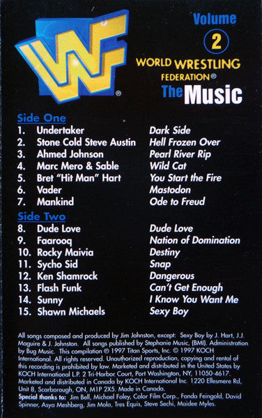WWE The Music Vol. 2 Cassette 1997 Music CDs PWcatalog