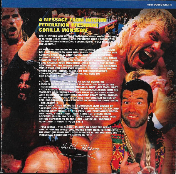 WWF Full Metal: The Album Music CDs PWcatalog