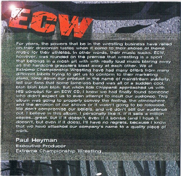 ECW: Extreme Music 1999 From Europe Music CDs PWcatalog