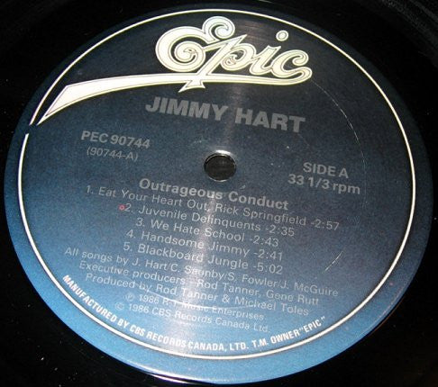 Jimmy Hart Outrageous Conduct 1986 Vinyl From Canada Music CDs PWcatalog