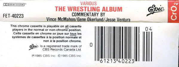The Wrestling Album Cassette 1985 Music CDs PWcatalog