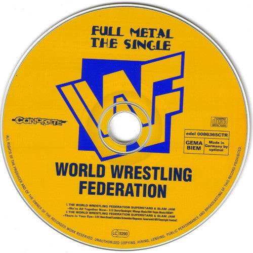 The WWF Superstars & Slam Jam – Full Metal The Single 1995 CD from Germany Music CDs PWcatalog