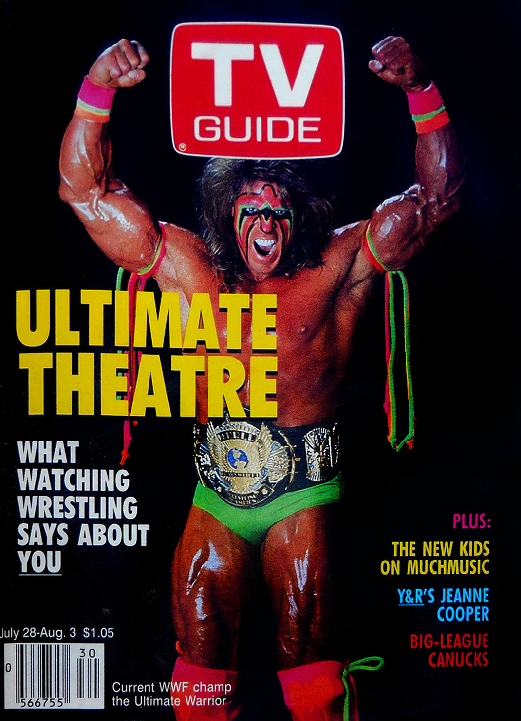 TV Guide July-August 1990 The Ultimate Warrior Magazine PWcatalog