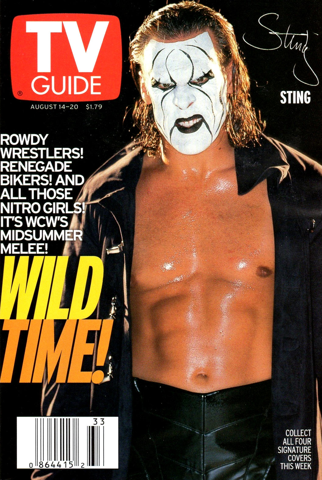 TV Guide August 14, 1999 Sting 1 of 4 Magazine PWcatalog