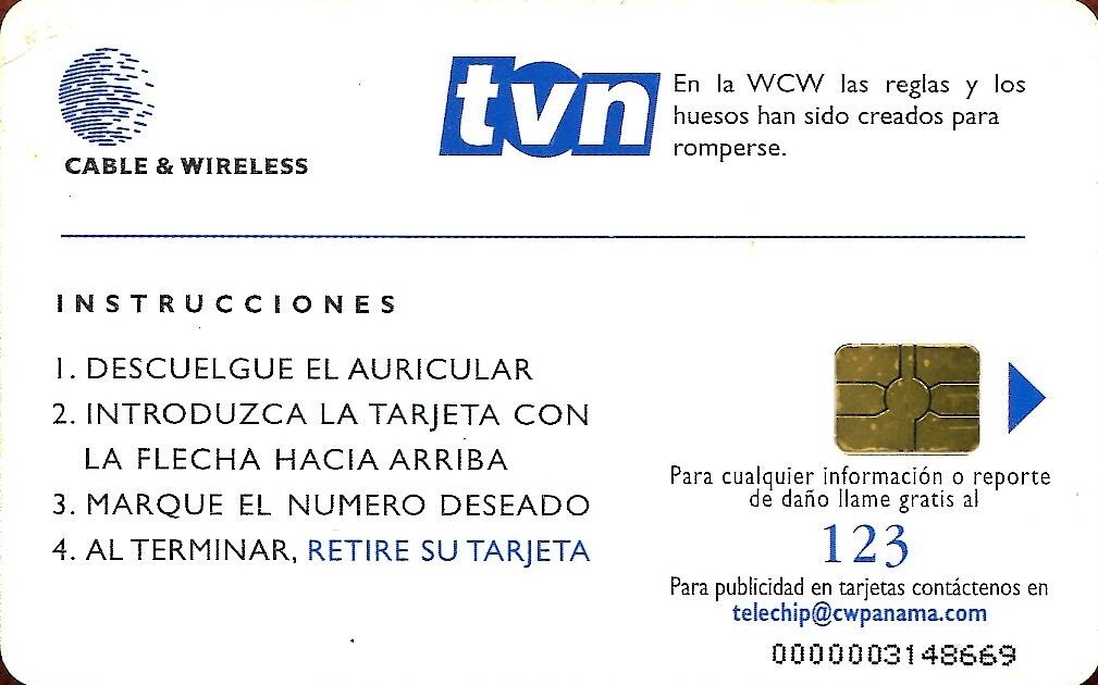 WCW Goldberg Phone Card from Panama Pwcatalog
