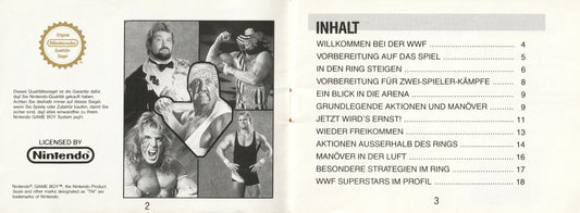 WWF Superstars Game Boy Manual from Germany PWcatalog