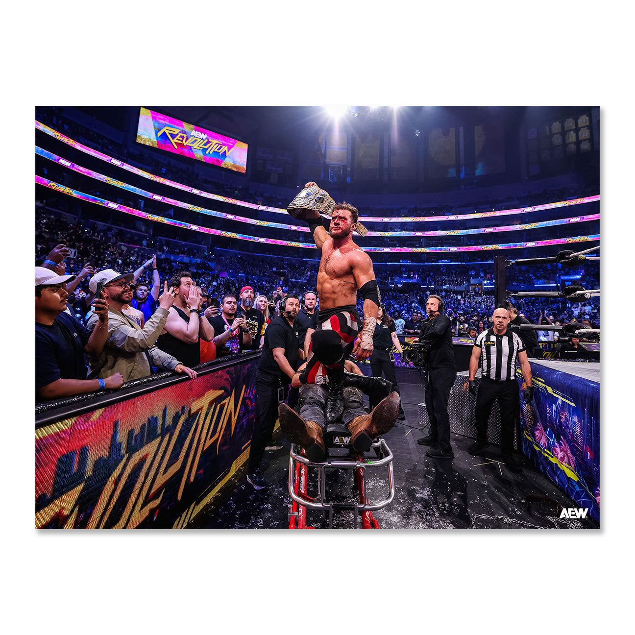 MJF Survives the Texas Death Match AEW Revolution 2026 Memorable Moments Art Print By Ryan Loco art prints PW Catalog