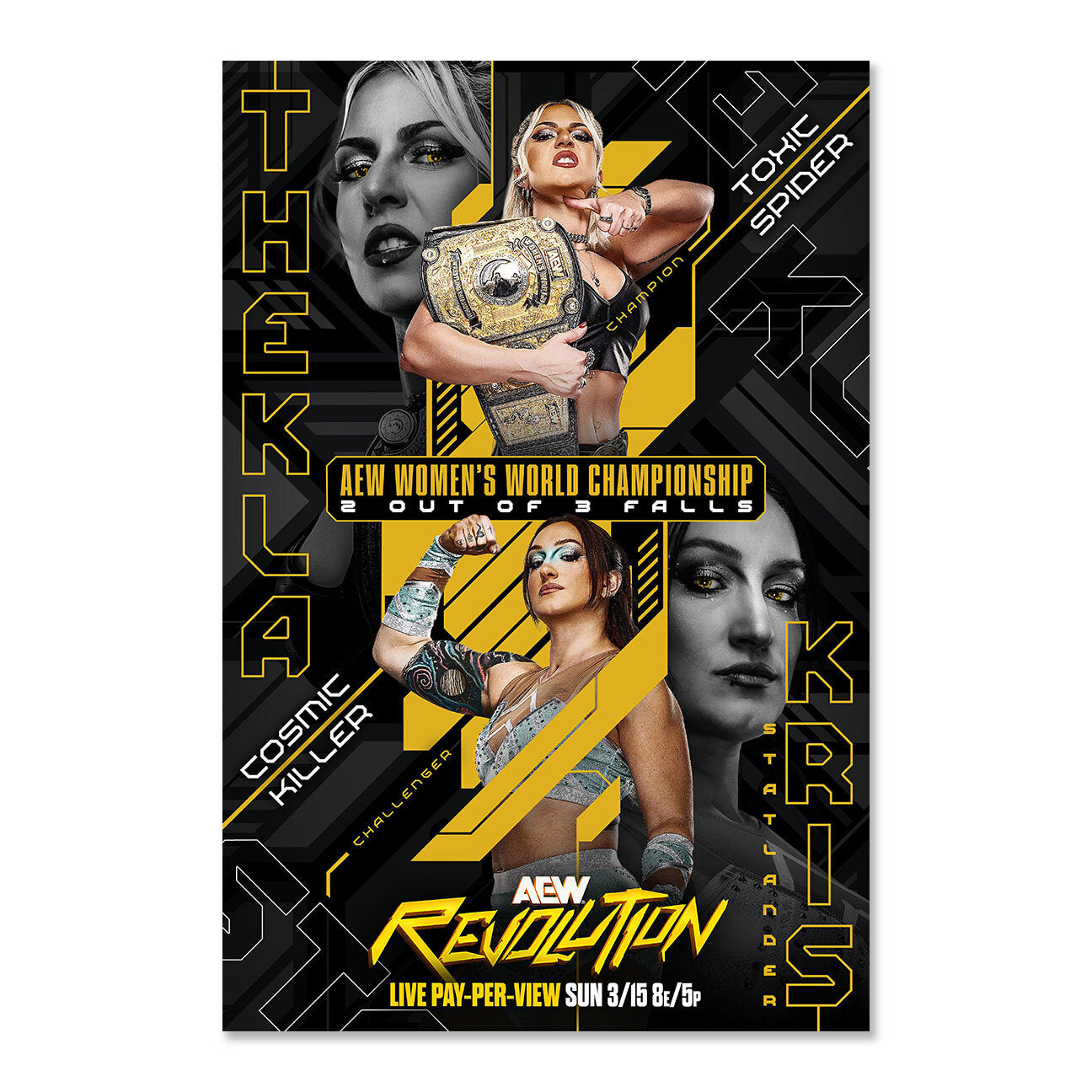 Matchup Monday Thekla vs Kris Statlander AEW Revolution 2026 LIMITED Art Print (Hand-Numbered 1-50) art prints PW Catalog