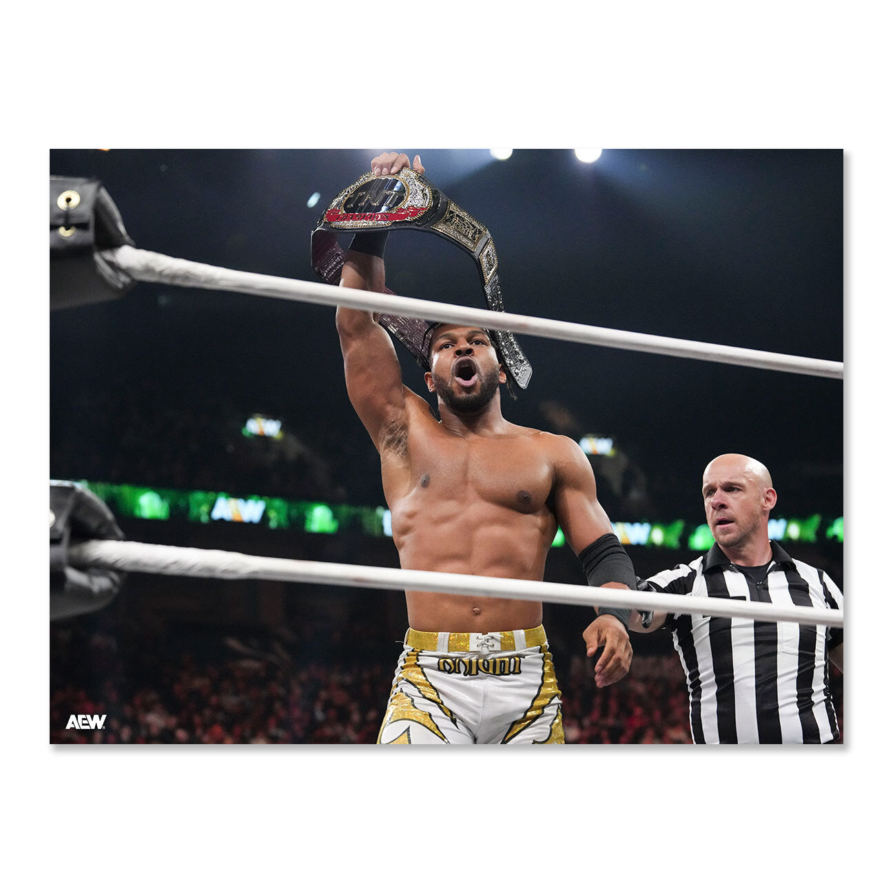 Kevin Knight -The JET is the New TNT Champion! AEW Dynasty 2026 Memorable Moments Art Print By Lee South art prints PW Catalog