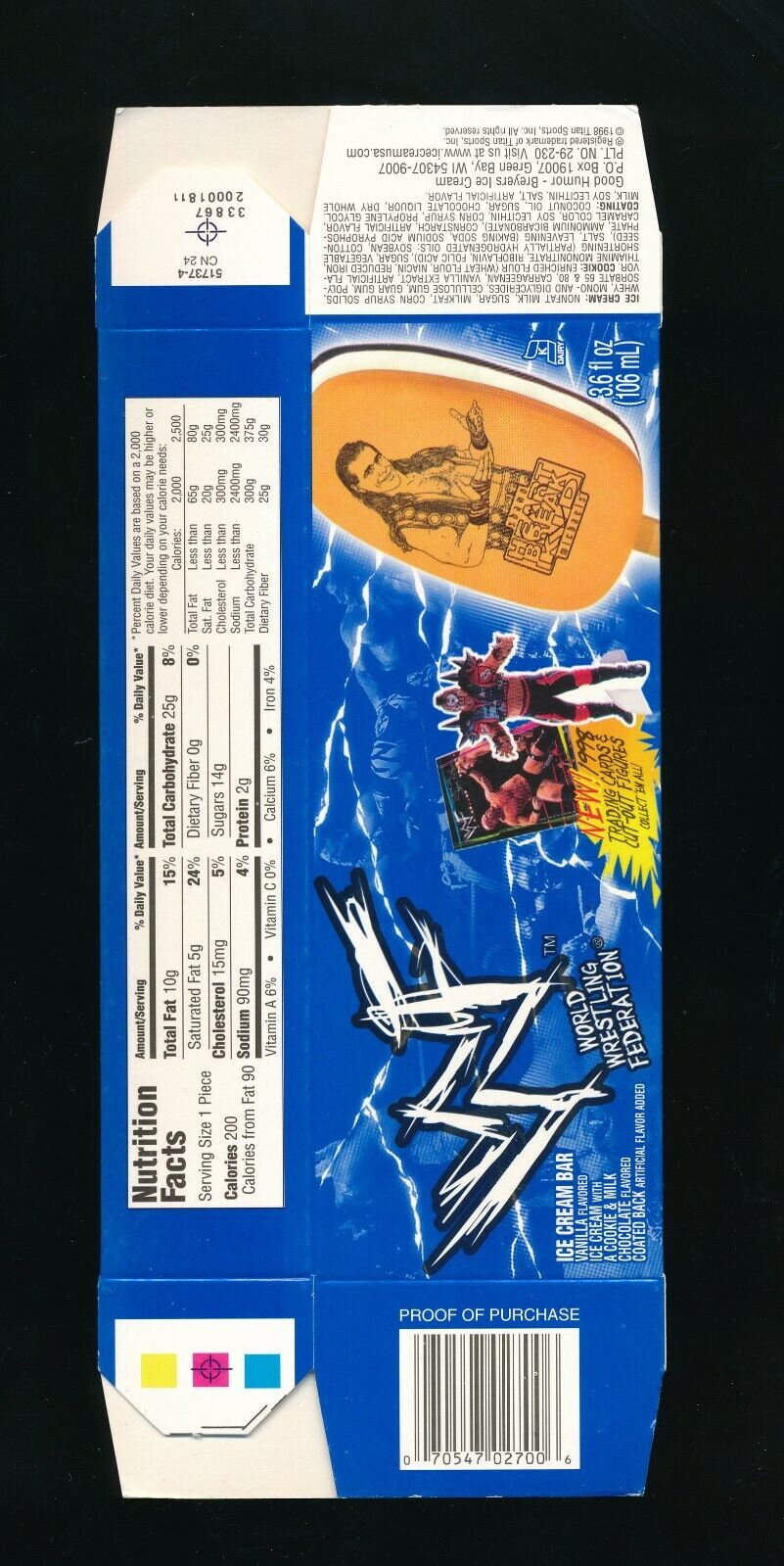 British Bulldog WWF Ice Cream 1998 Good Humor PW Catalog