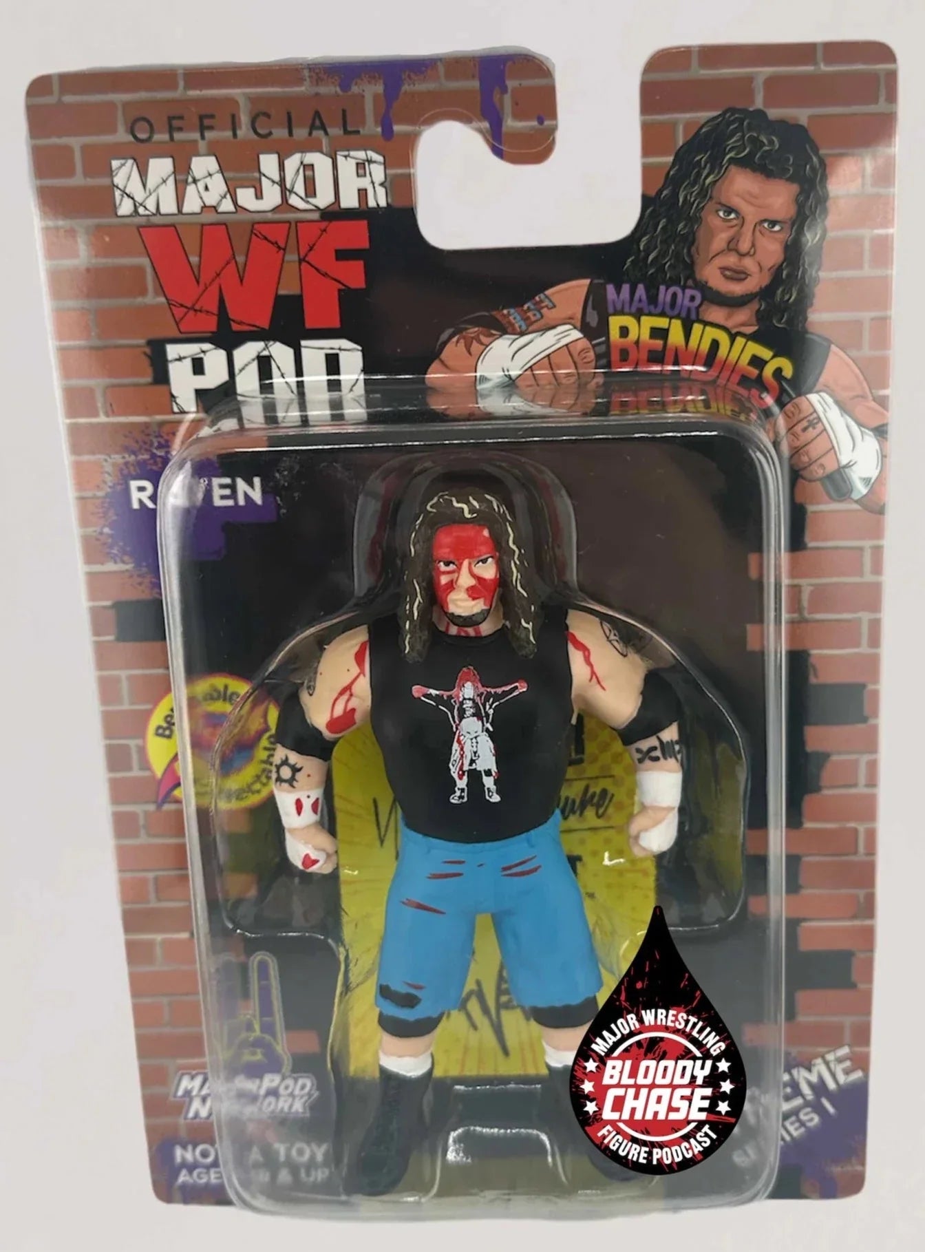 Major Wrestling Figure Podcast Major Bendies Extreme Series 1 Raven (Bloody Chase) Action & Toy Figures PWcatalog