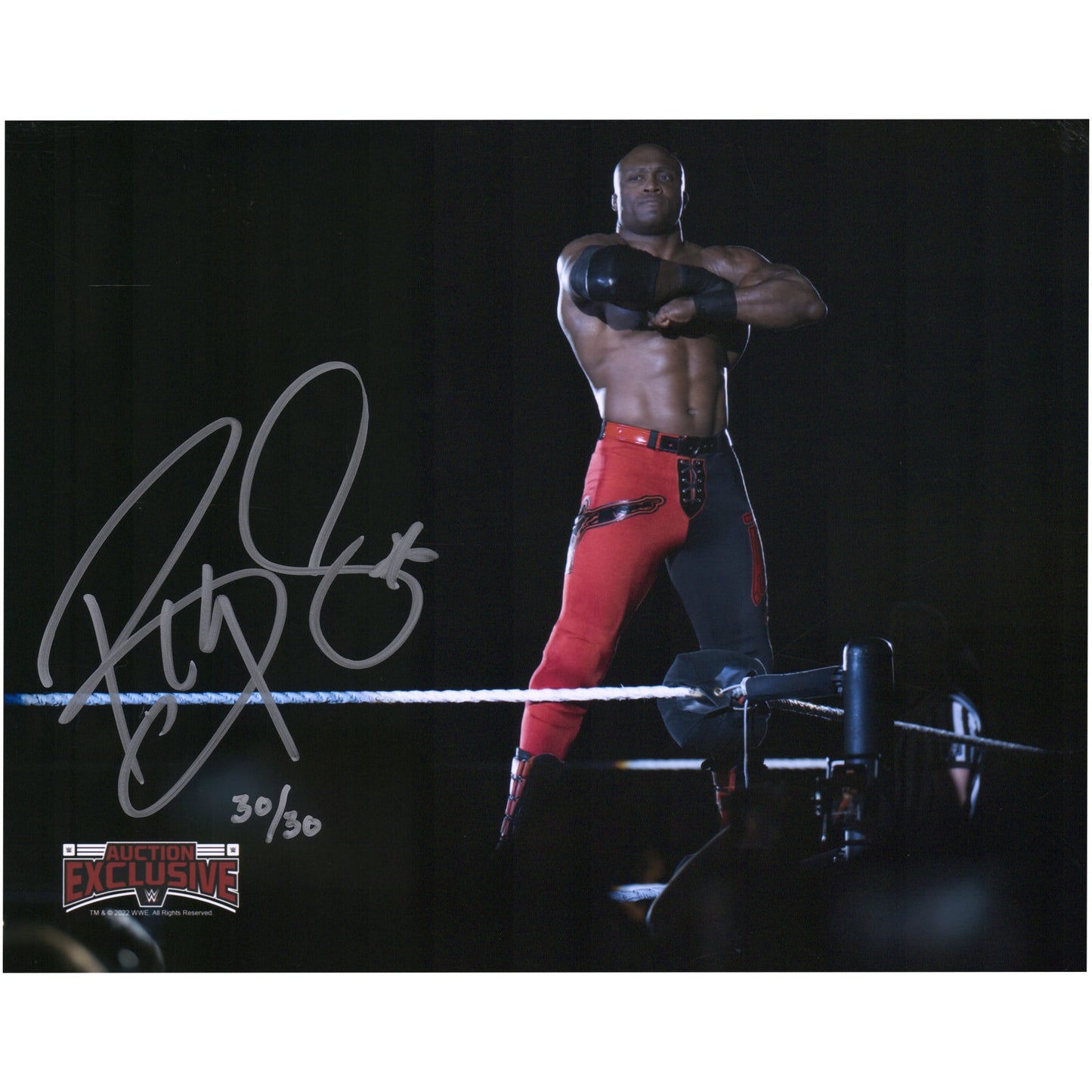 Bobby Lashley Autographed 8" x 10" Standing on Ropes Photo - Limited Edition of 30