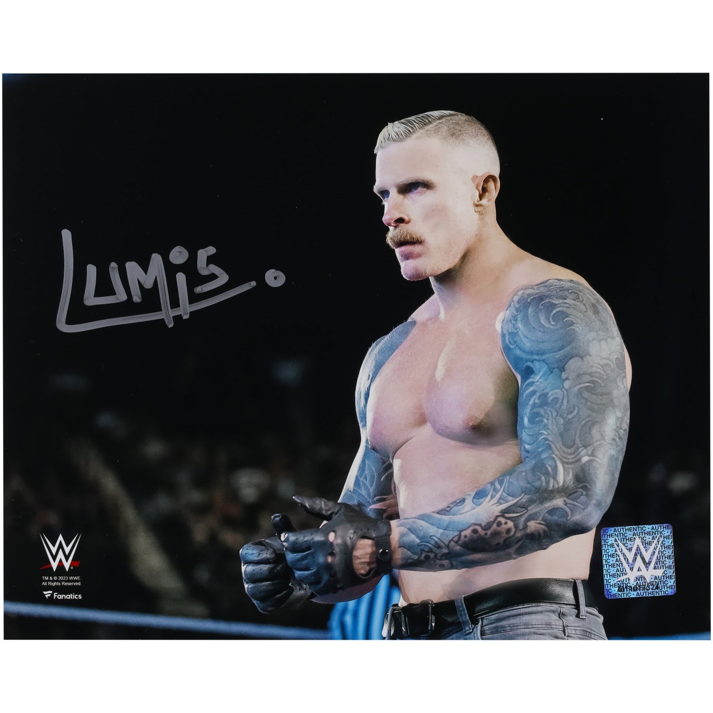 Dexter Lumis WWE Autographed 8" x 10" In Ring Stare Down Photograph