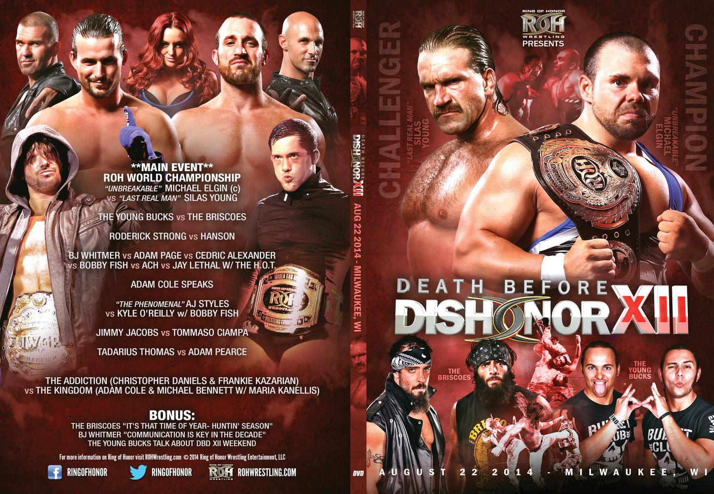 08/22/14 - DEATH BEFORE DISHONOR XII WEEKEND - MILWAUKEE, WI (DVD)