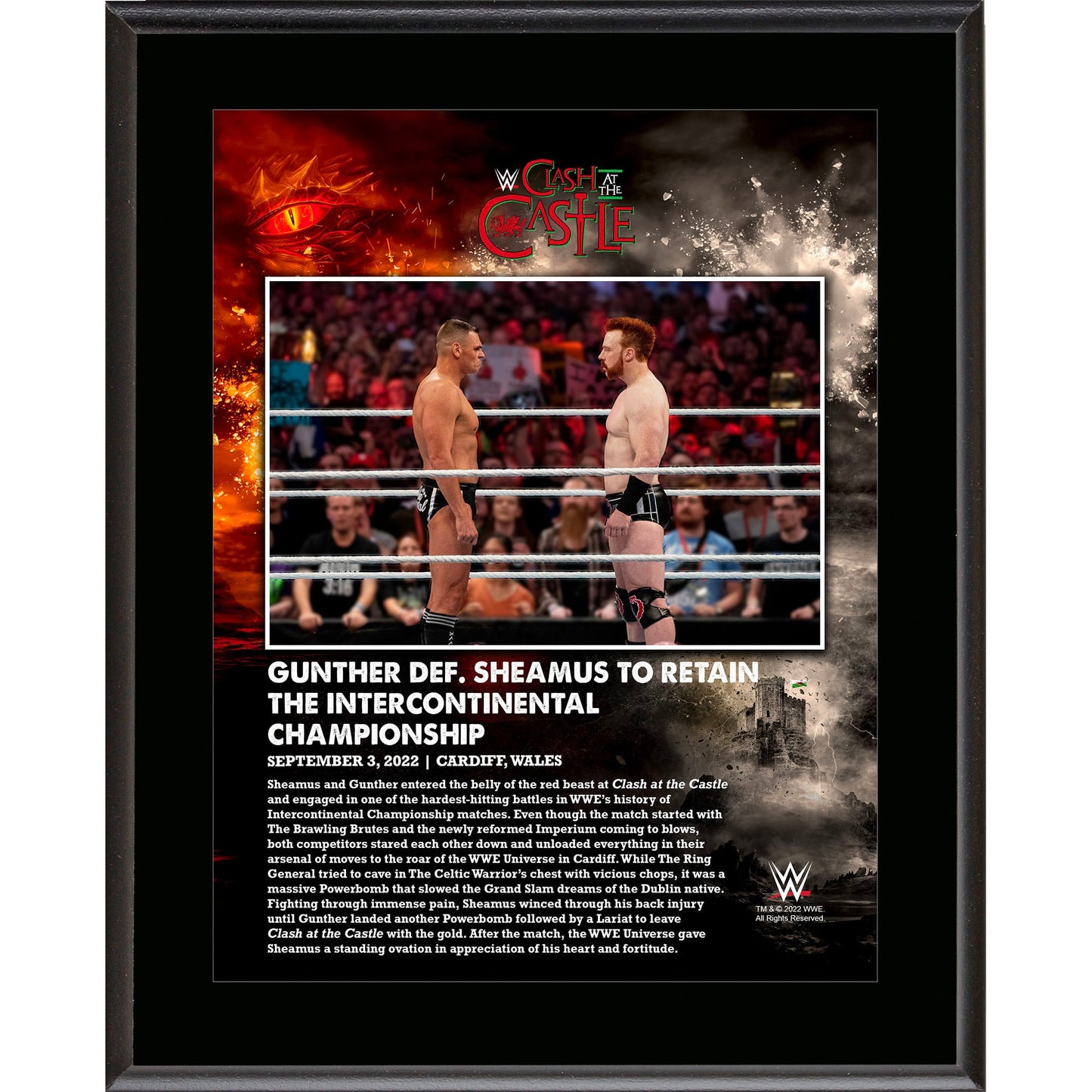 Gunther WWE 10.5" x 13" 2022 Clash at the Castle Sublimated Plaque