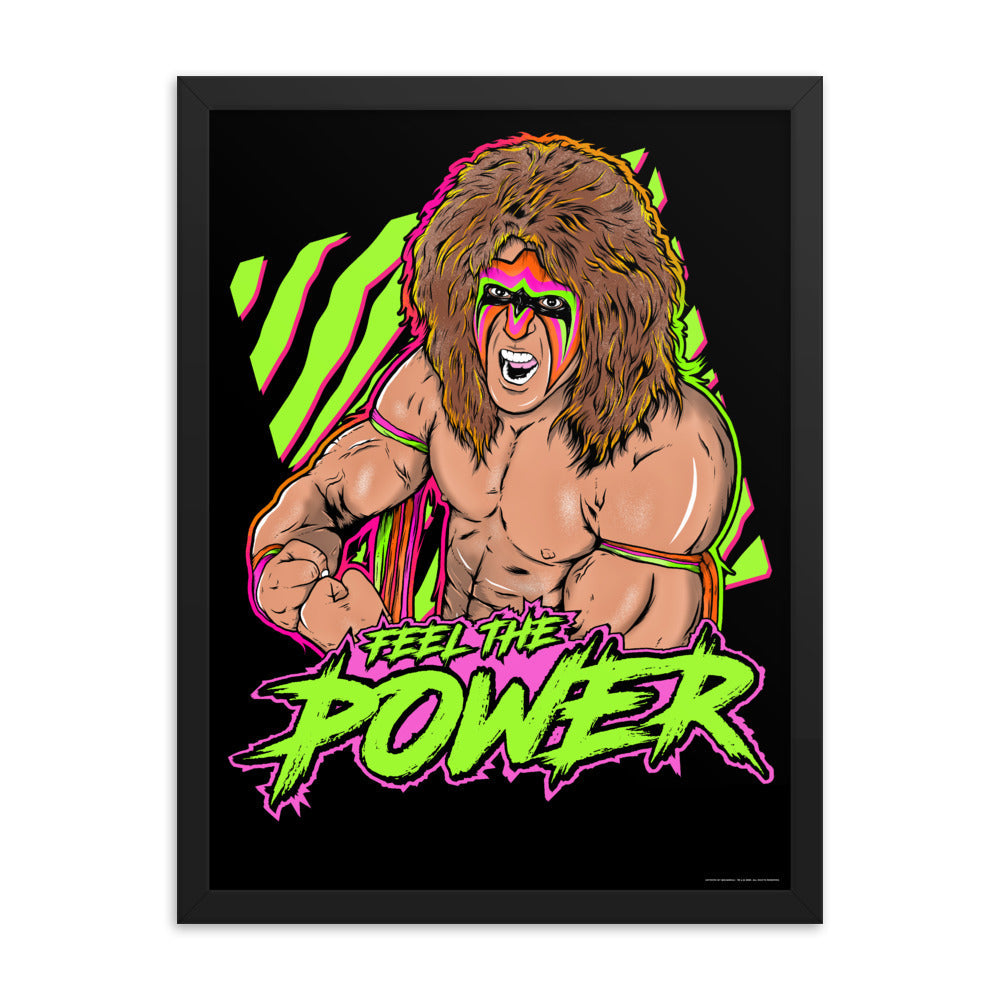 Ultimate Warrior "Feel the Power" 18x24 Framed Giclée Print