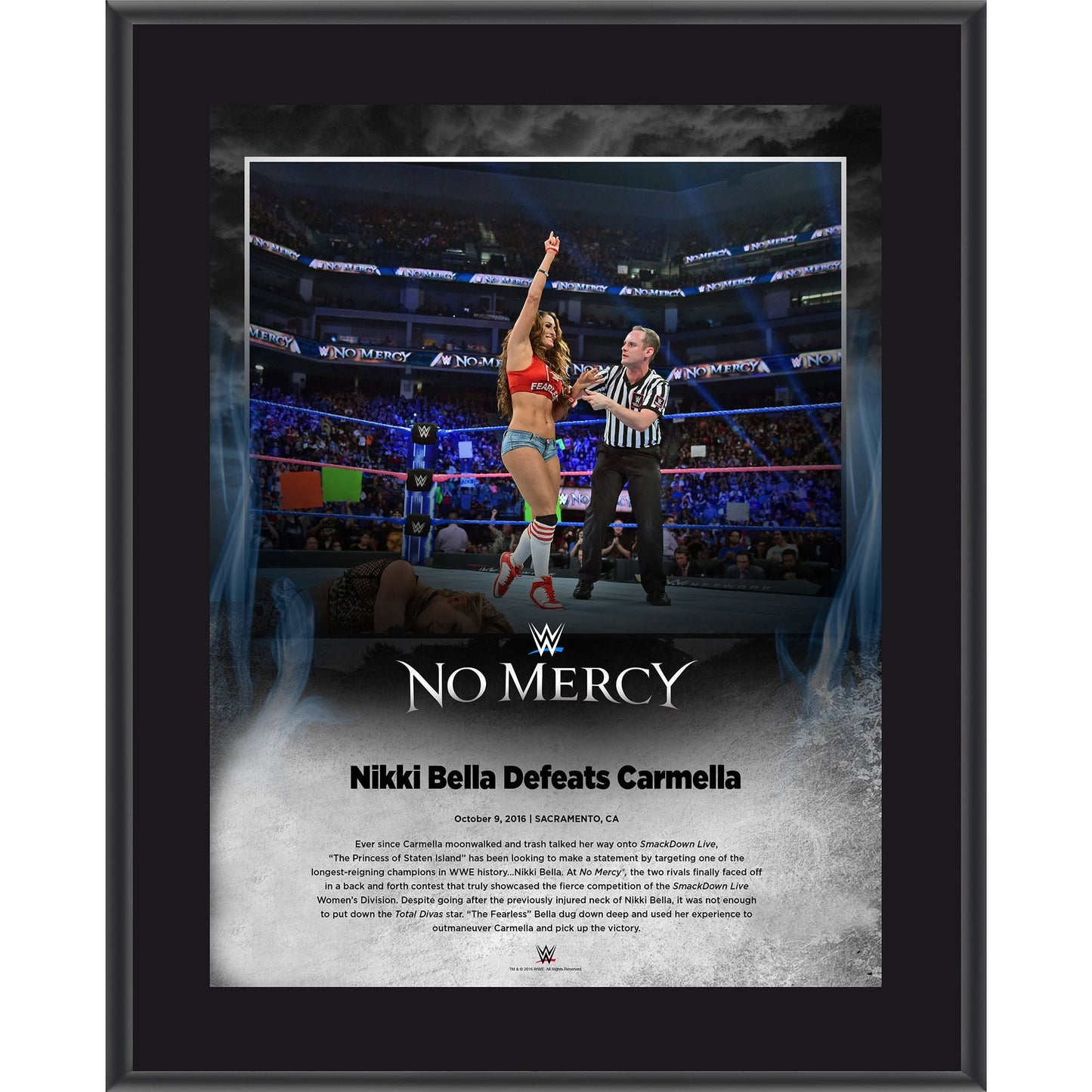 Nikki Bella Framed 10.5" x 13" 2016 No Mercy Sublimated Plaque