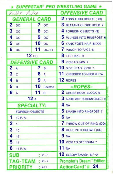 Superstar Pro Wrestling Game 1984 PWcatalog