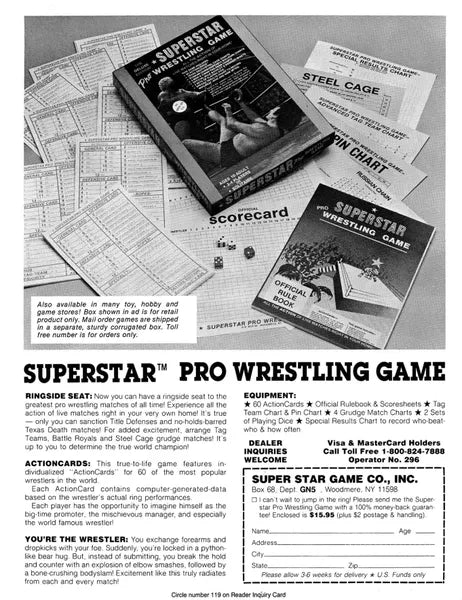 Superstar Pro Wrestling Game 1984 PWcatalog