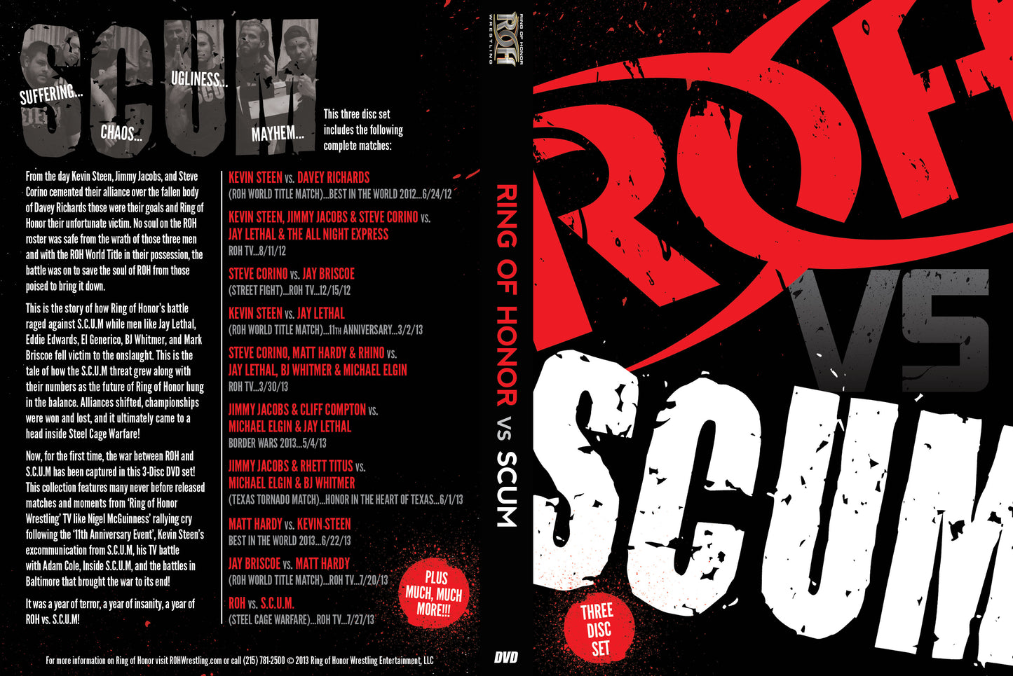 ROH VS SCUM 3 DISC DVD