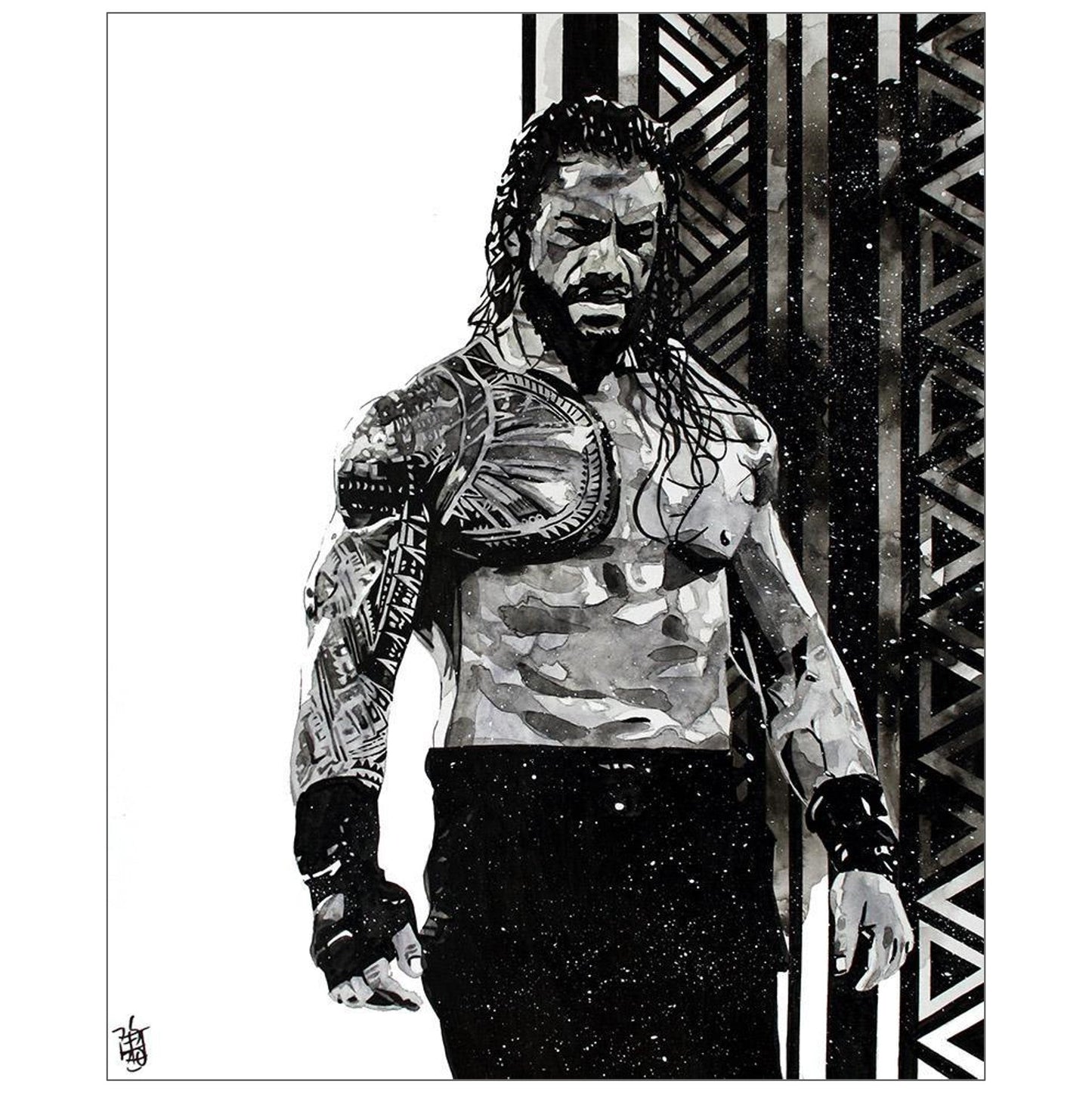 Roman Reigns "The Head of The Table" Rob Schamberger Art Print