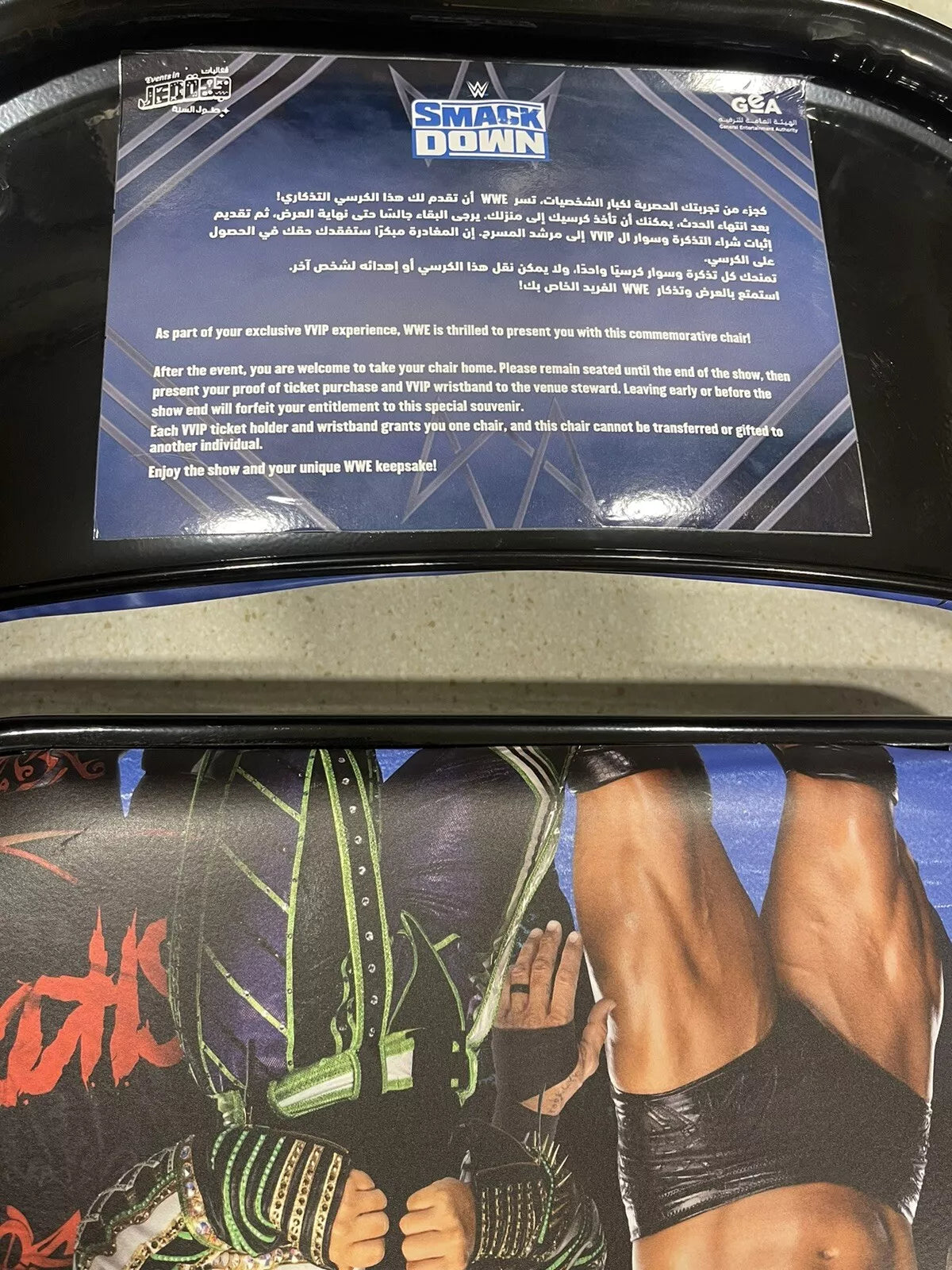 WWE Smackdown May 2024 Ringside Chair, Jeddah SuperDome, Saudi Arabia Chairs PWcatalog
