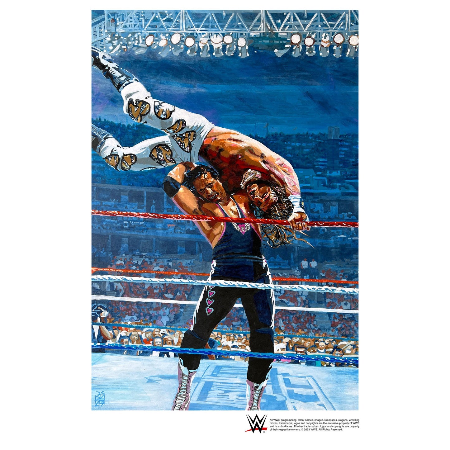 Shawn Michaels vs Bret Hart 11" x 14" Rob Schamberger Superstar Print