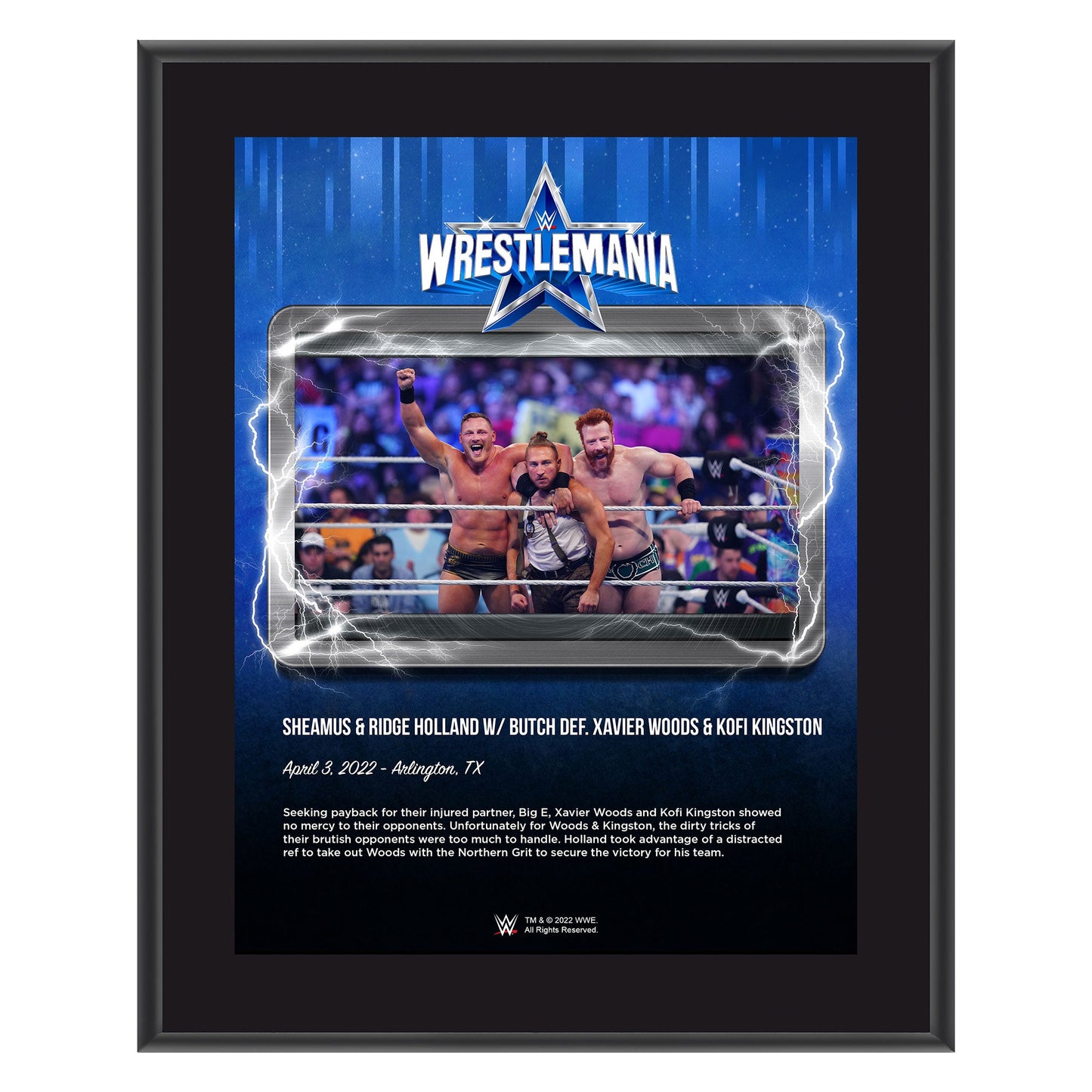 Sheamus, Ridge Holland & Butch WrestleMania 38 10x13 Commemorative Plaque