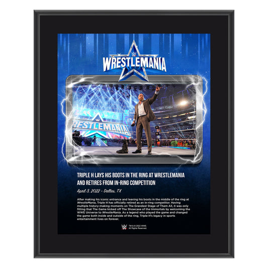Triple H WrestleMania 38 10x13 Commemorative Plaque Memorabilia PWcatalog