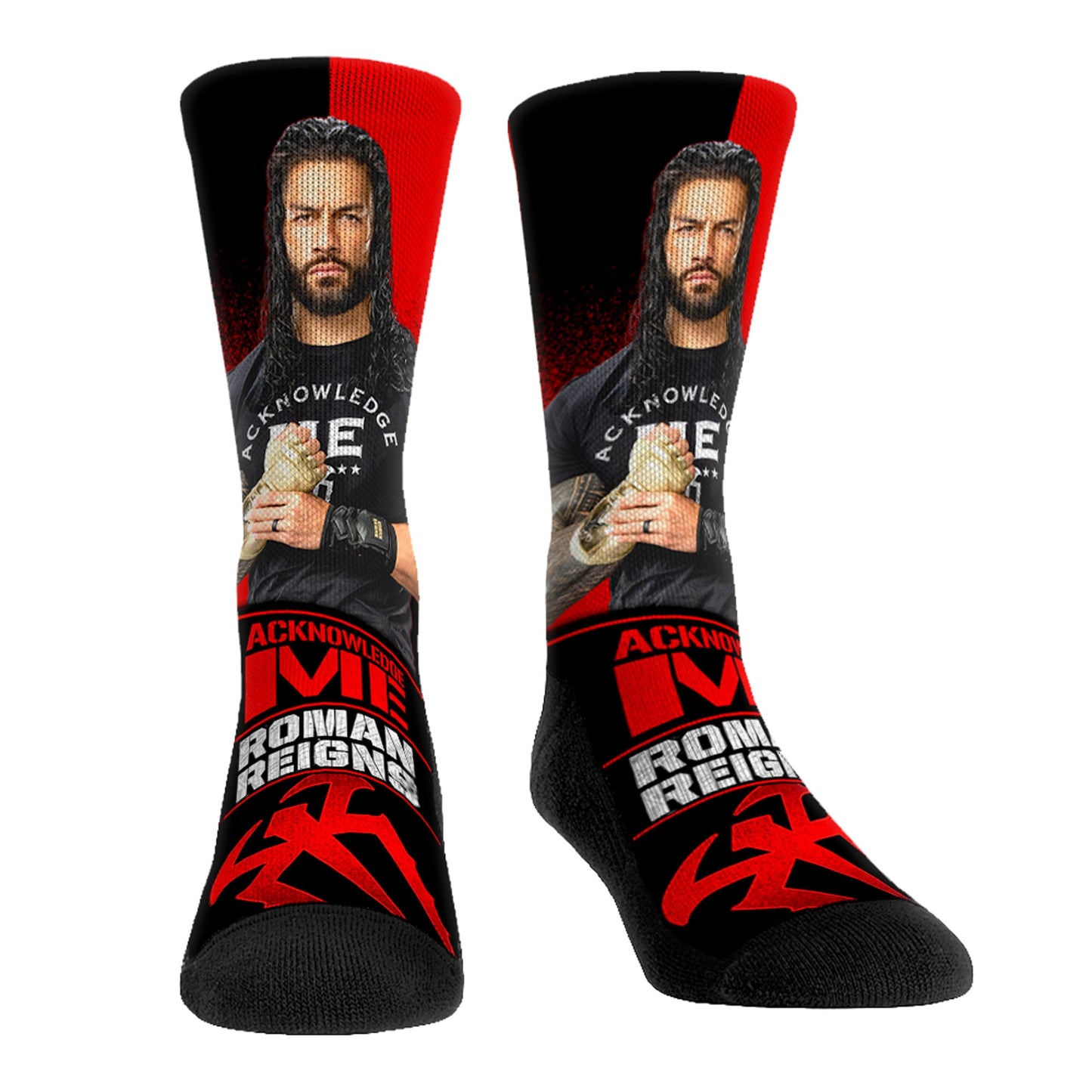 Youth Rock Em Socks Roman Reigns Stare Down Crew Socks