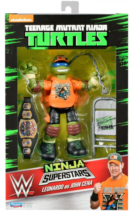 WWE Playmates Toys Teenage Mutant Ninja Turtles WWE Ninja Superstars 1 Leonardo as John Cena Action & Toy Figures PWcatalog