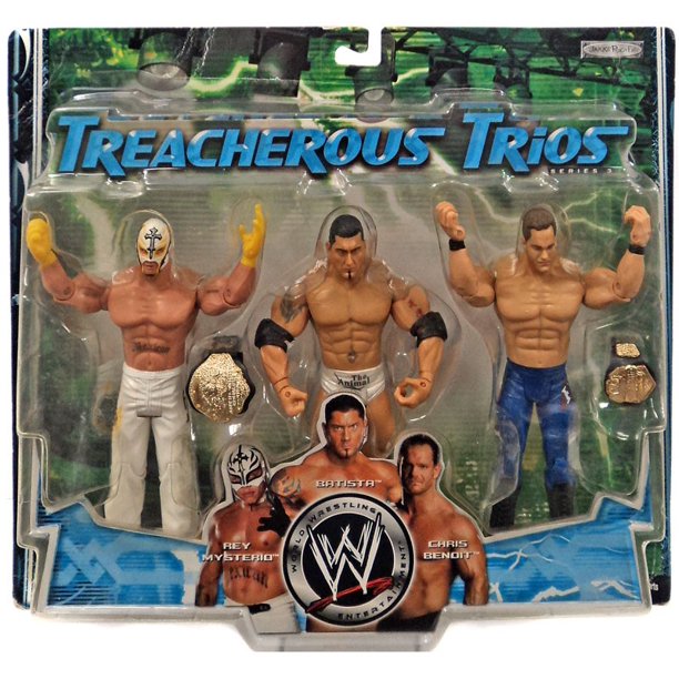 WWE Jakks Pacific Treacherous Trios 3 Rey Mysterio, Batista & Chris Benoit Action & Toy Figures PWcatalog