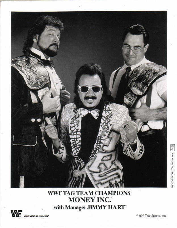 1992 WWF TAG TEAM CHAMPIONS Money Inc. w/Jimmy Hart P101 b/w PW Catalog