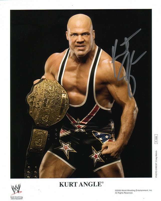 2006 WORLD CHAMPION Kurt Angle P1092 (signed) color PW Catalog