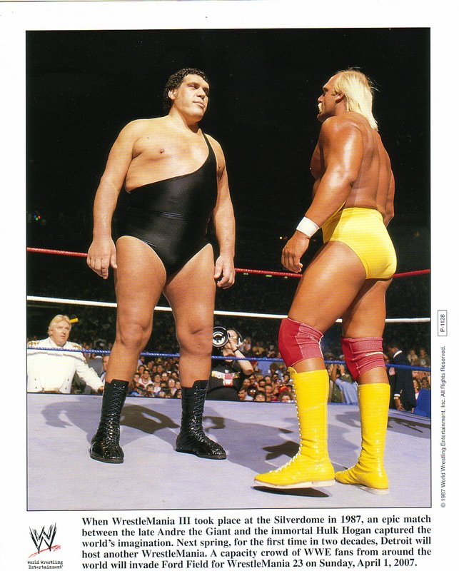2006 (1987) Hulk Hogan vs. Andre the Giant Wrestlemania 3 P1128 color (Rare) PW Catalog
