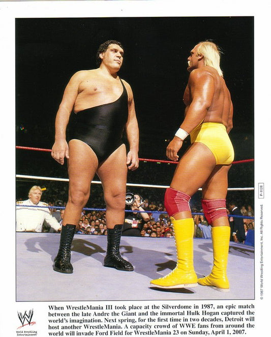 2006 (1987) Hulk Hogan vs. Andre the Giant Wrestlemania 3 P1128 color (Rare) PW Catalog