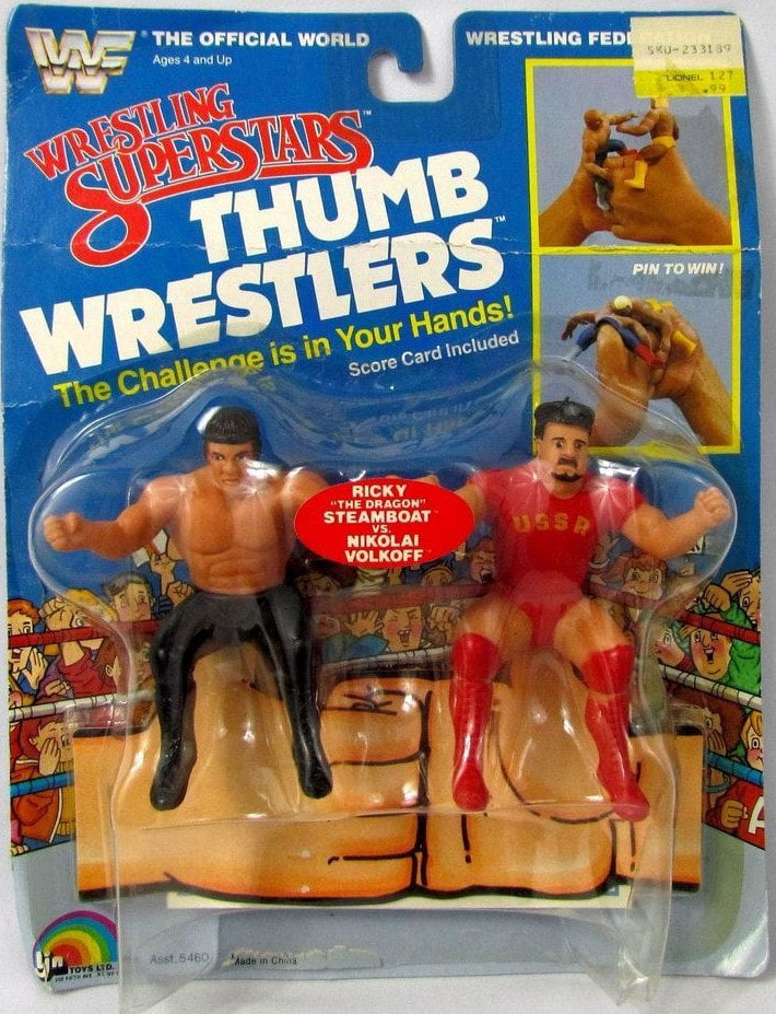 WWF LJN Wrestling Superstars Thumb Wrestlers Ricky "The Dragon" Steamboat vs. Nikolai Volkoff Action & Toy Figures PWcatalog