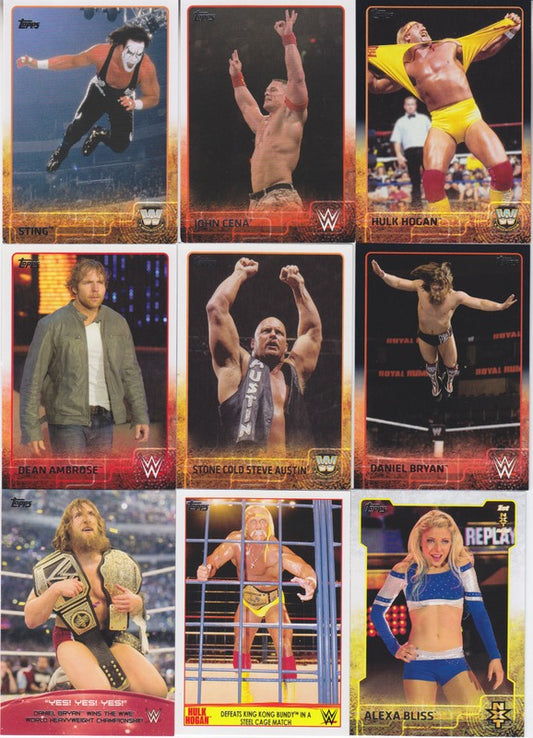 2015 Topps WWE Mini-Master Set (106:includes DVD Insert (6) Expansion Set, +70 Catch Phrase, 10 Hulk Hogan,10 NXT)