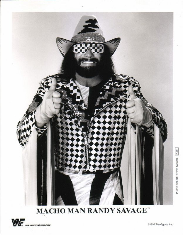 1992 Macho Man Randy Savage P161 (final WWF promo) b/w PW Catalog