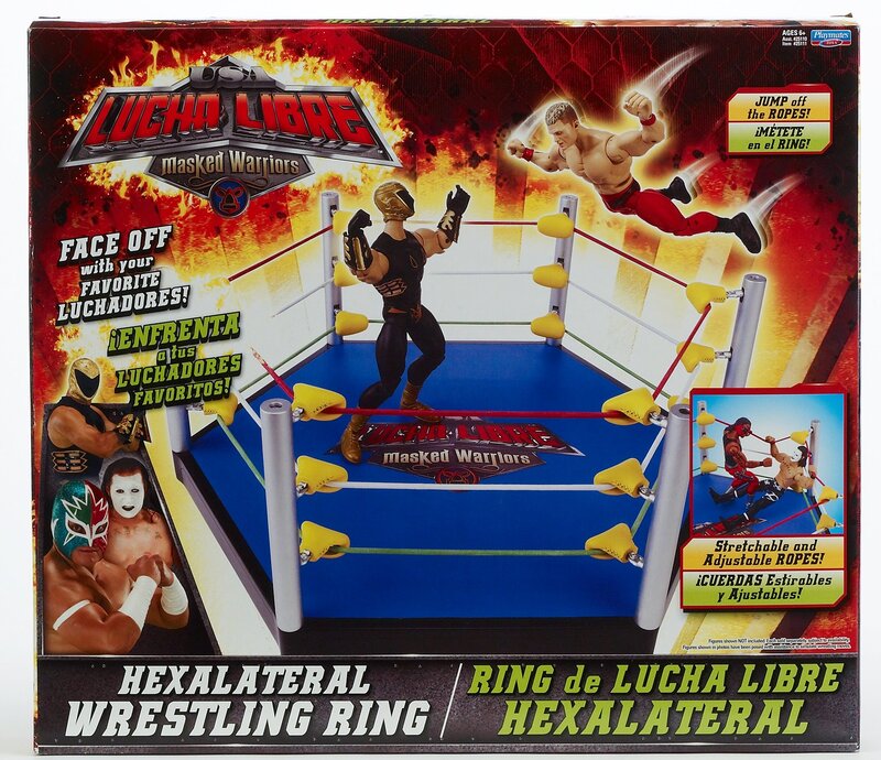 Luche Libre USA Playmates Toys Masked Warriors Wrestling Rings & Playsets: Hexalateral Wrestling Ring Action & Toy Figures PWcatalog