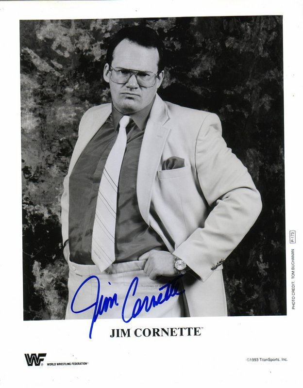 1993 Jim Cornette P173 (WWF debut) (signed) b/w PW Catalog