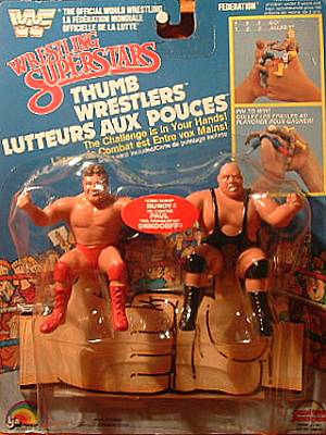 WWF LJN Wrestling Superstars Thumb Wrestlers Paul "Mr. Wonderful" Orndorff vs. King Kong Bundy Action & Toy Figures PWcatalog