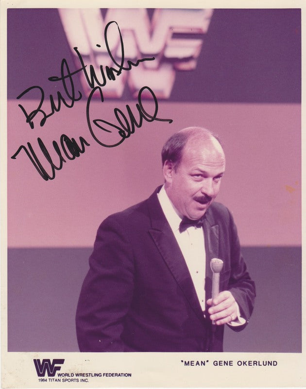 1984 Mean Gene Okerlund (RARE/signed) color PWcatalog