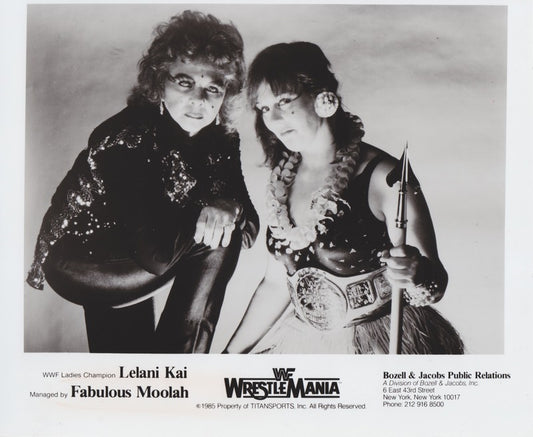 1985 WWF LADIES CHAMPION Lelani Kai w/ Fabulous Moolah WrestleMania 1